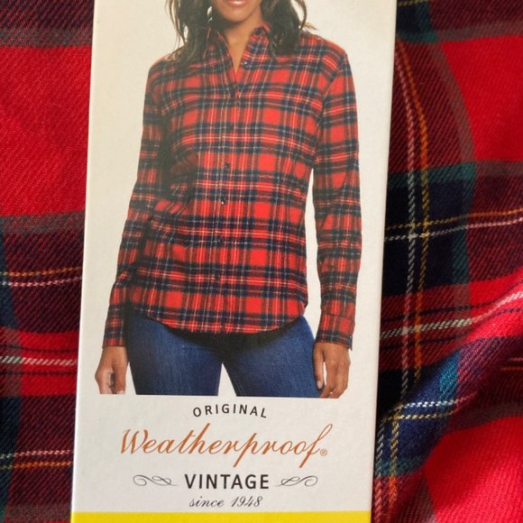 NEW Weatherproof Womens Flannel Plaid Button Down Shirt Top NWT S Comfort Stretc - Picture 4 of 7